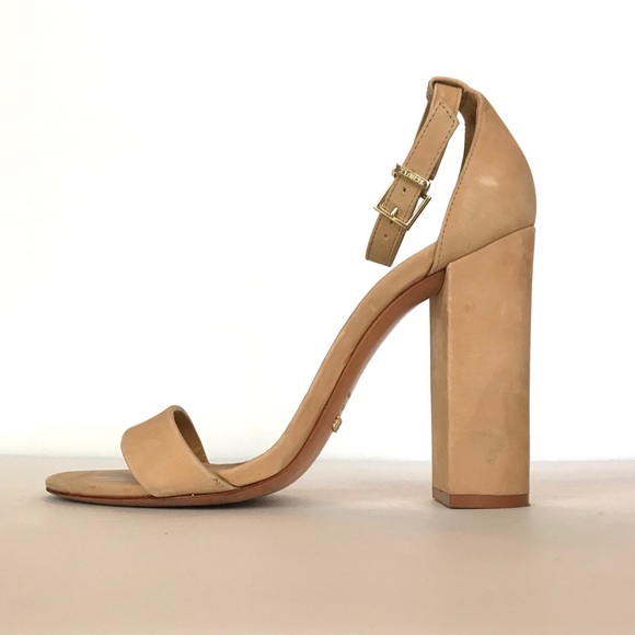 SCHUTZ Shoes - SCHUTZ nubuck suede ankle strap block heel sandal